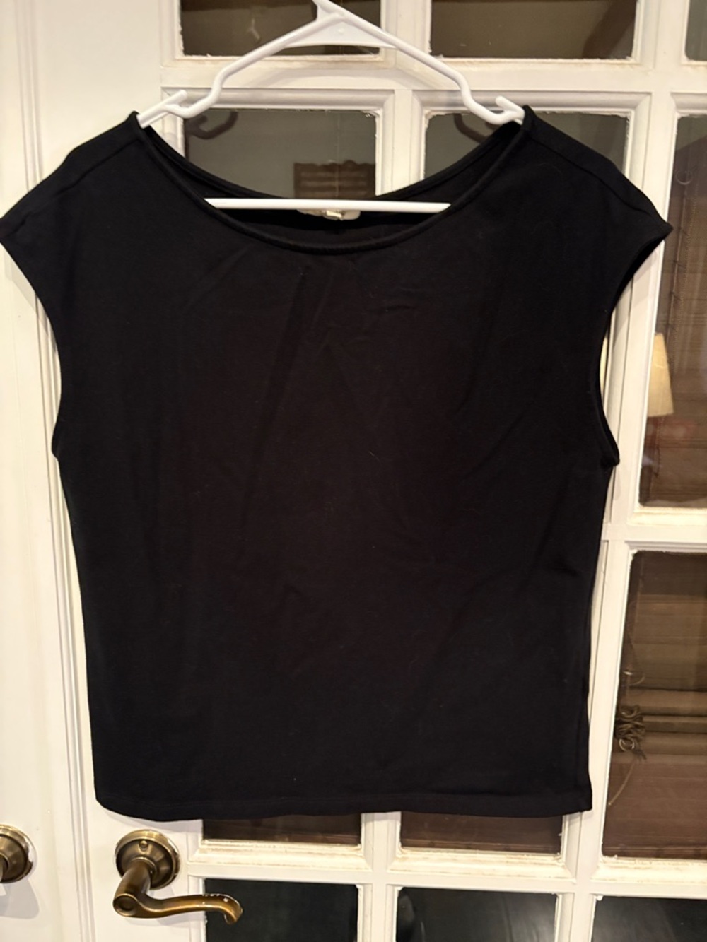 027 Madewell Black Cap Sleeve Top